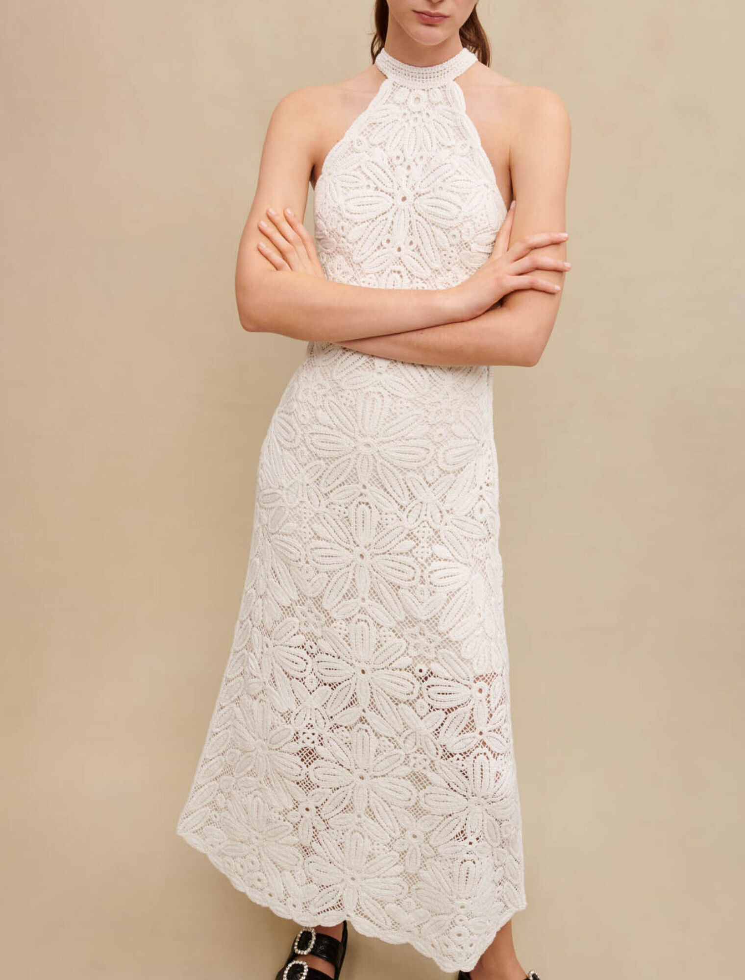 Vestido midi de malla