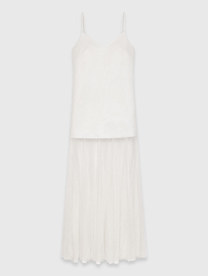 Vestido de tafet&aacute;n y encaje