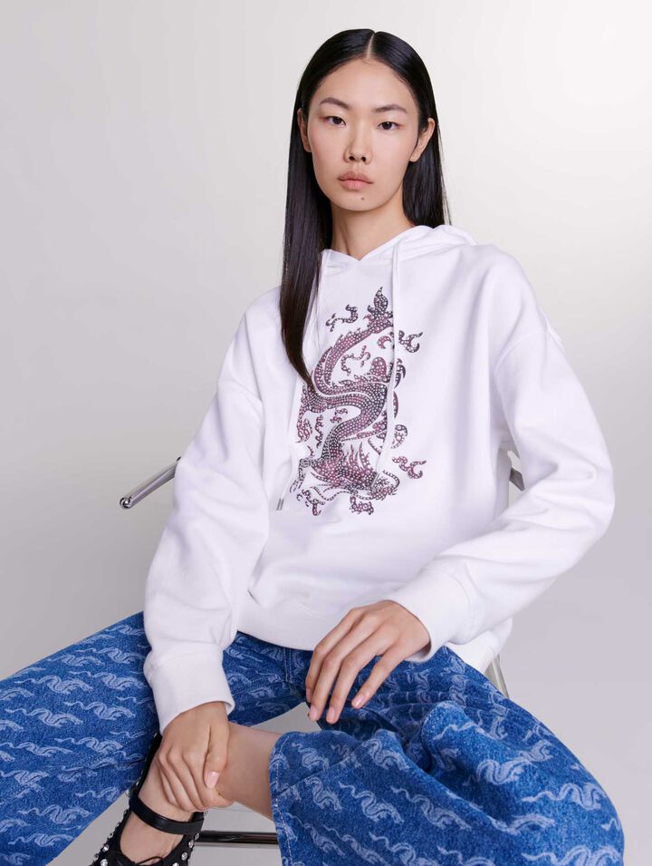 Sudadera oversize con strass