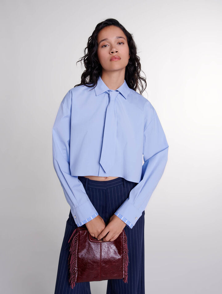 Bolso M de cuero agrietado