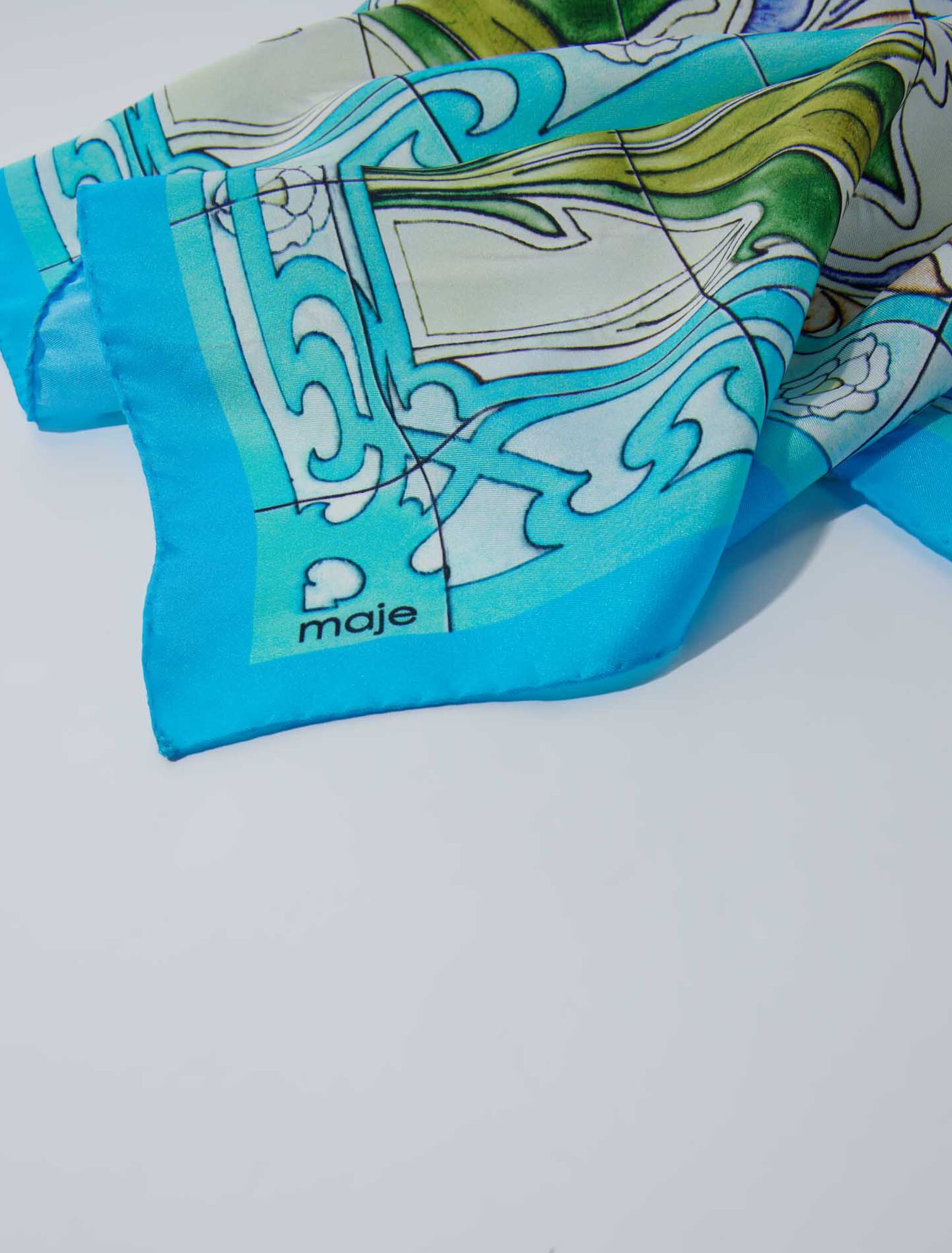 Pañuelo de seda estampado Mozaïque