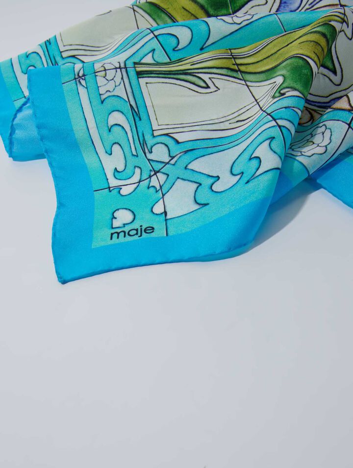 Pañuelo de seda estampado Mozaïque