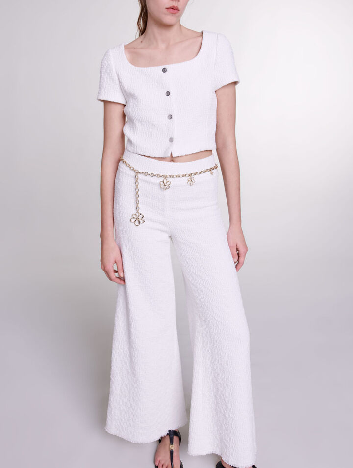 Pantalón ancho de tweed