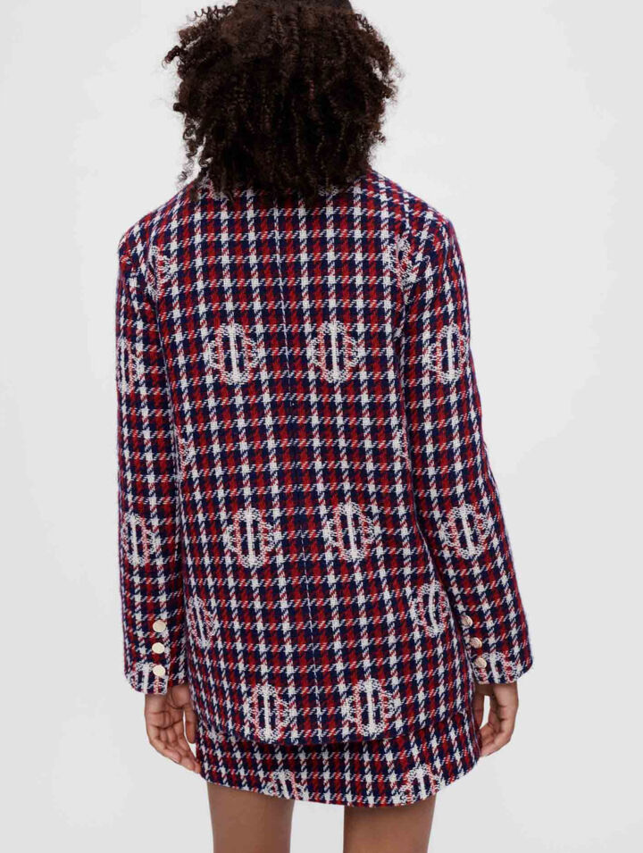 Chaqueta jacquard de cuadros Clover