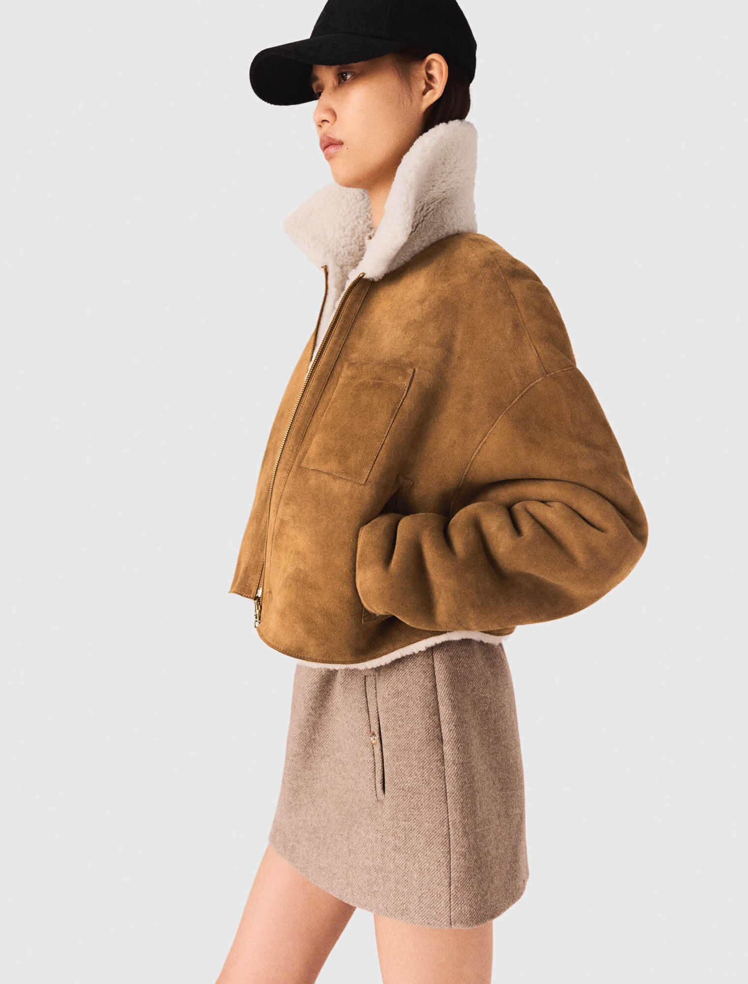 Abrigo de piel cordero reversible