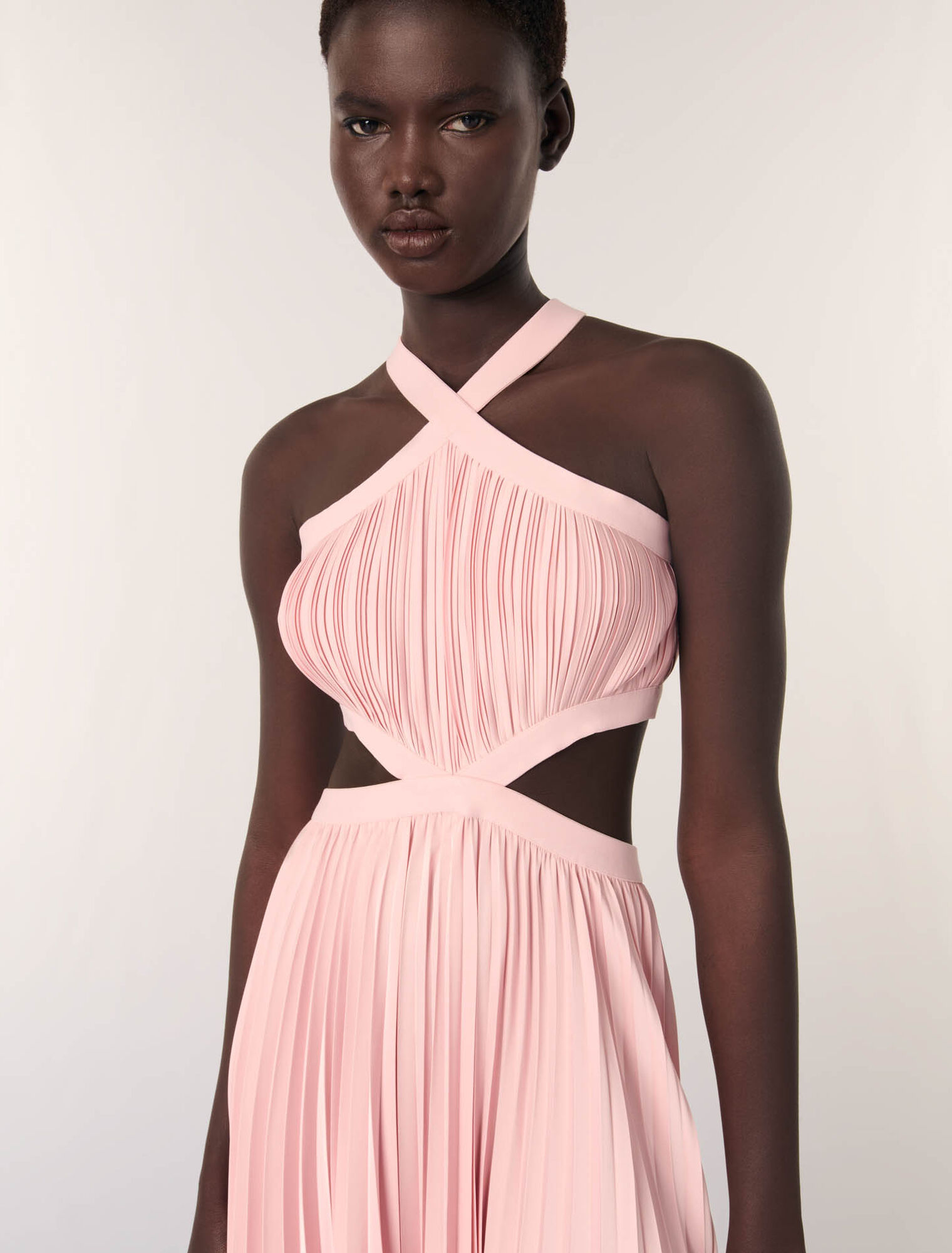 Vestido largo plisado