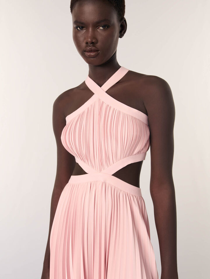 Vestido largo plisado