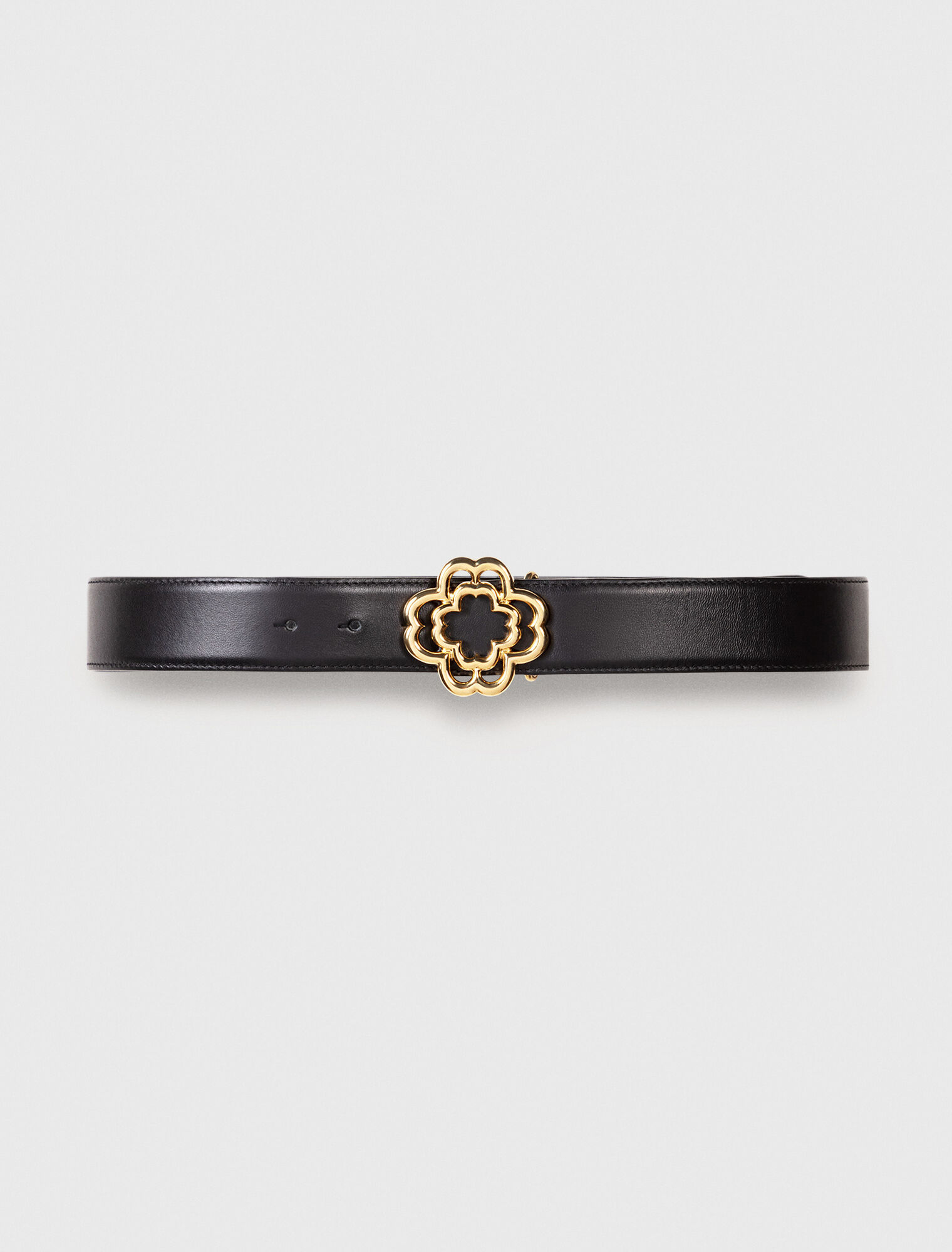 Cinturón de piel con logotipo Clover