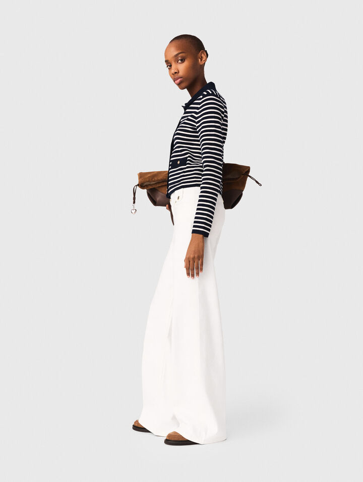 C&aacute;rdigan de rayas con cuello polo