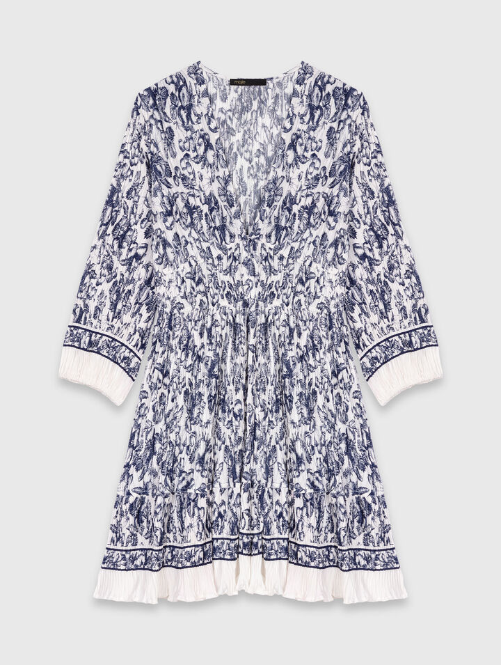 Vestido plisado estampado