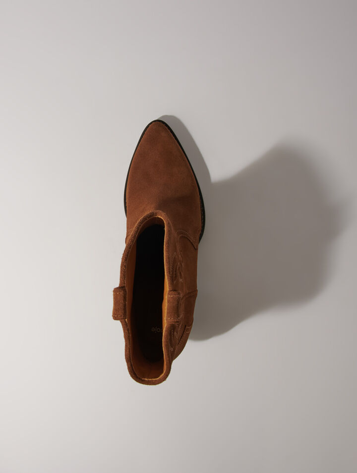 Botines cowboy de ante