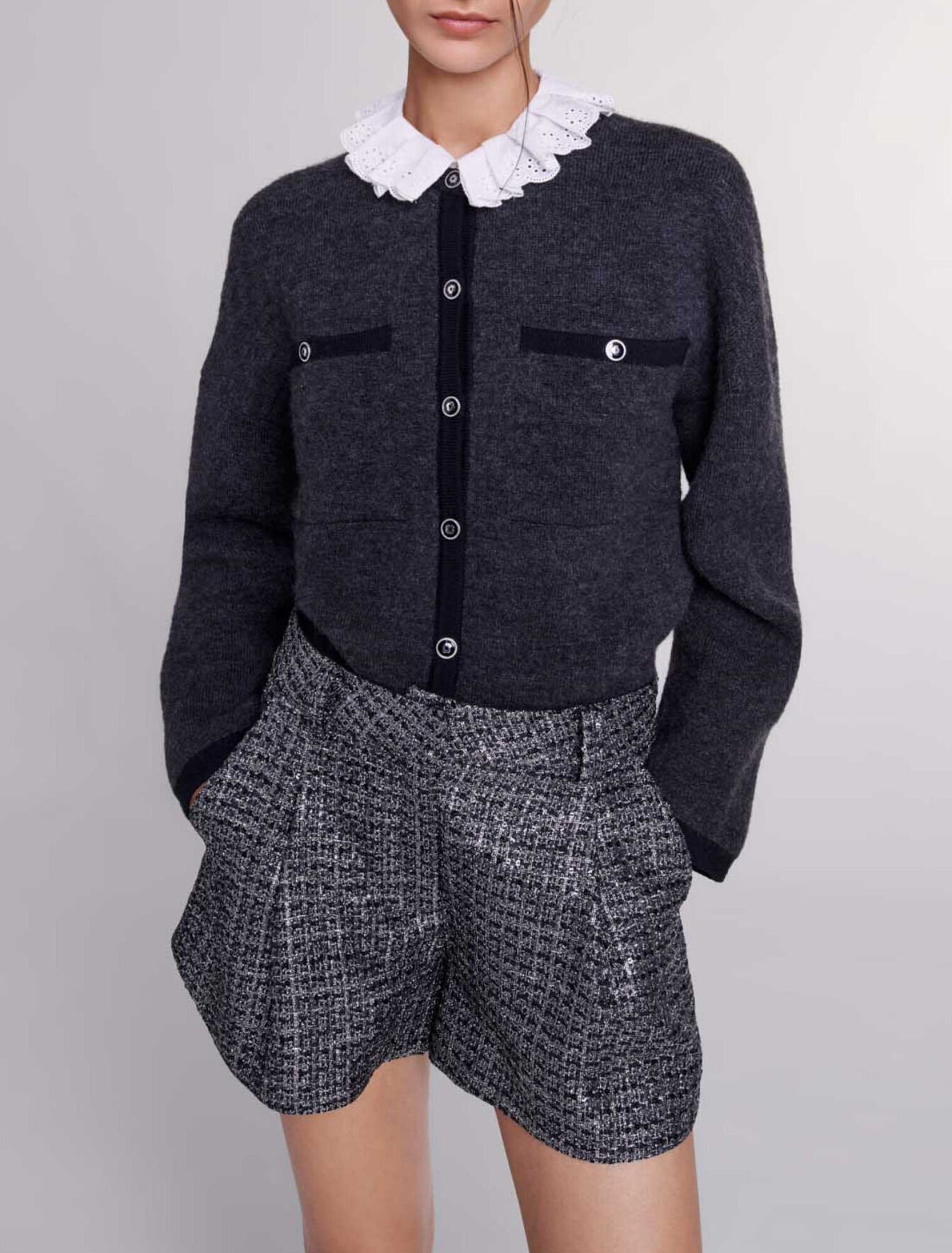 Pantalón corto de tweed