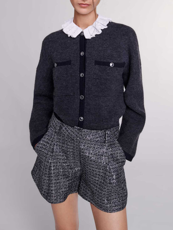 Pantalón corto de tweed
