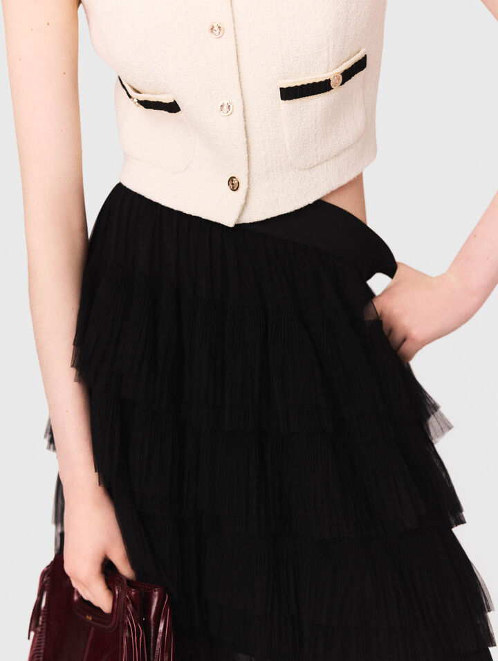 Falda midi en tul