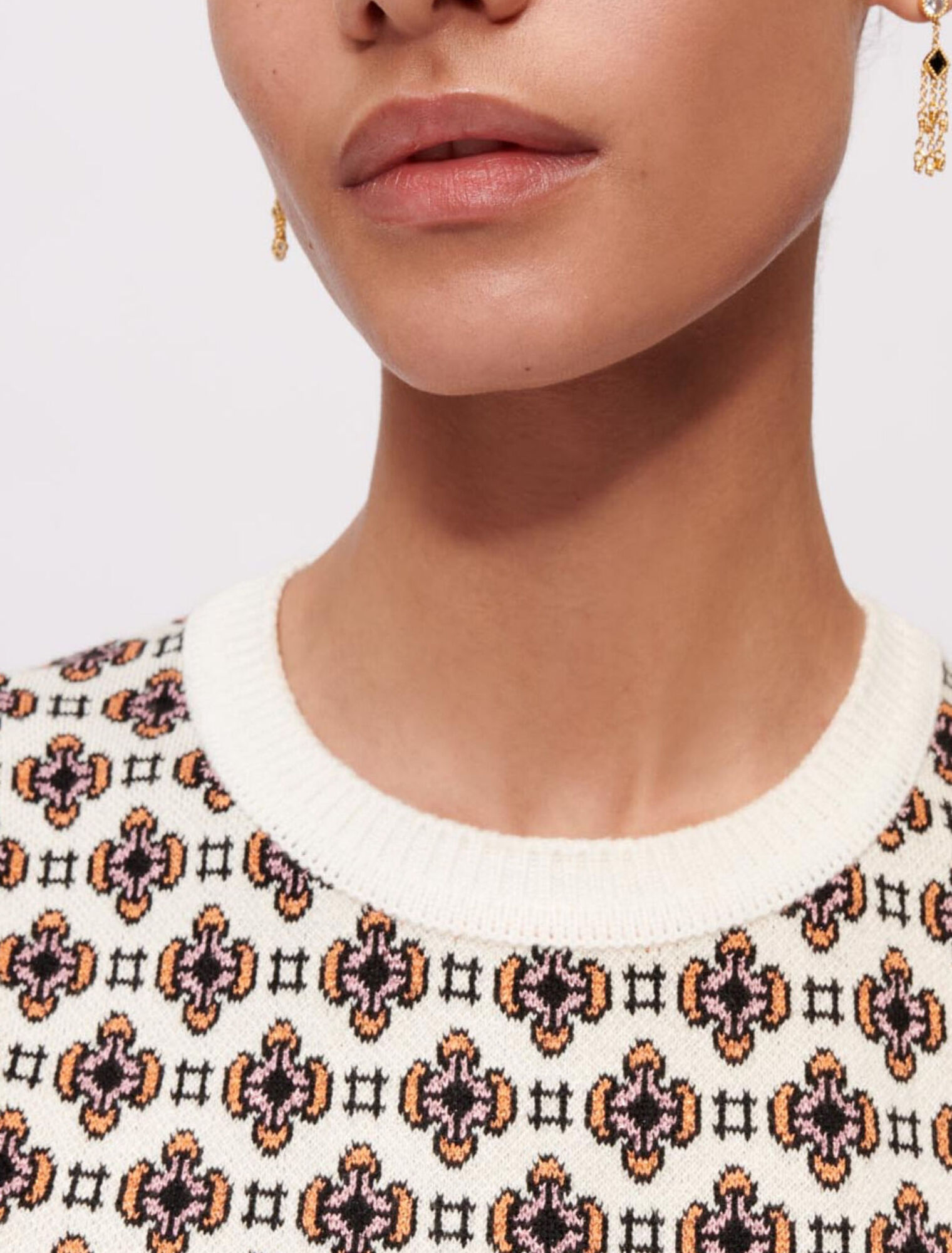 Chaleco en jacquard con contraste