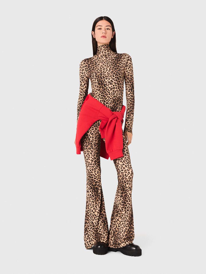 Legging acampanado de leopardo