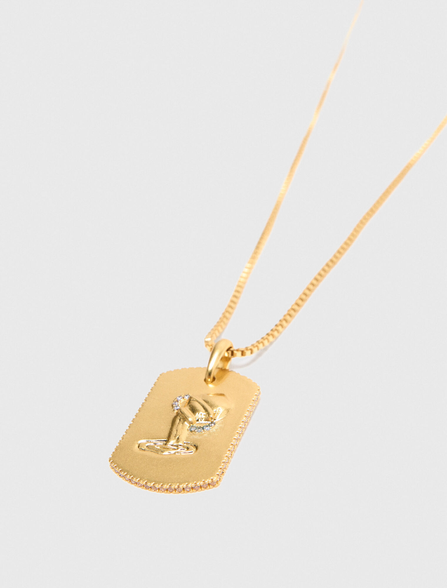 Collar placa signo del zodiaco