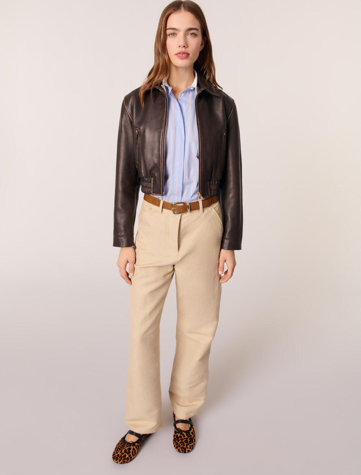 Pantalón de traje de lino y algodón