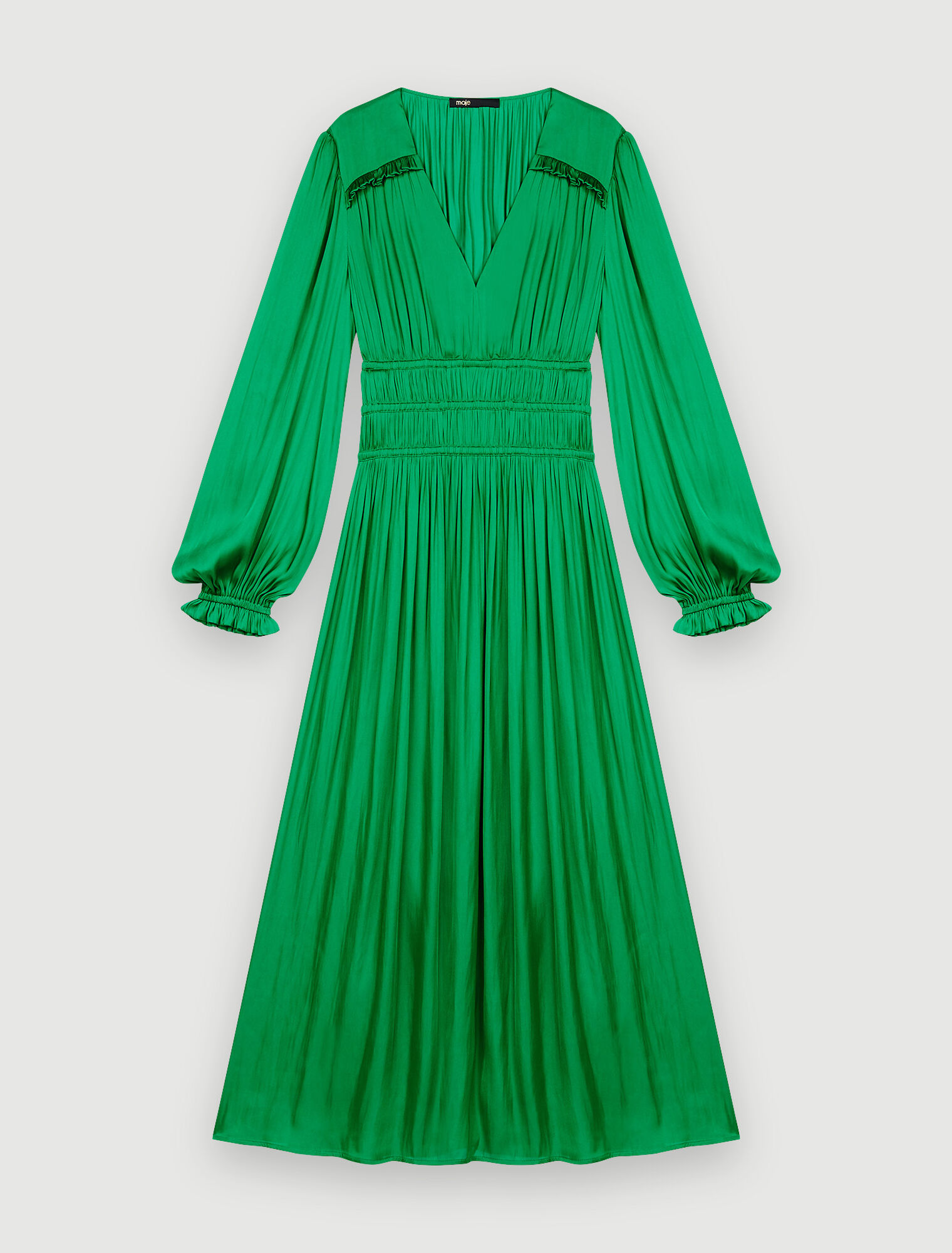 Vestido largo efecto plisado