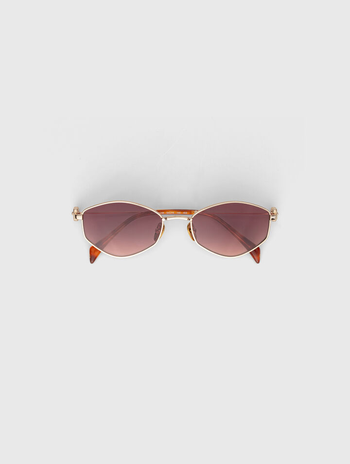 Gafas ovaladas facetadas de metal