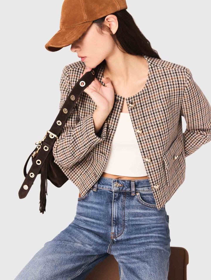 Chaqueta corta a cuadros