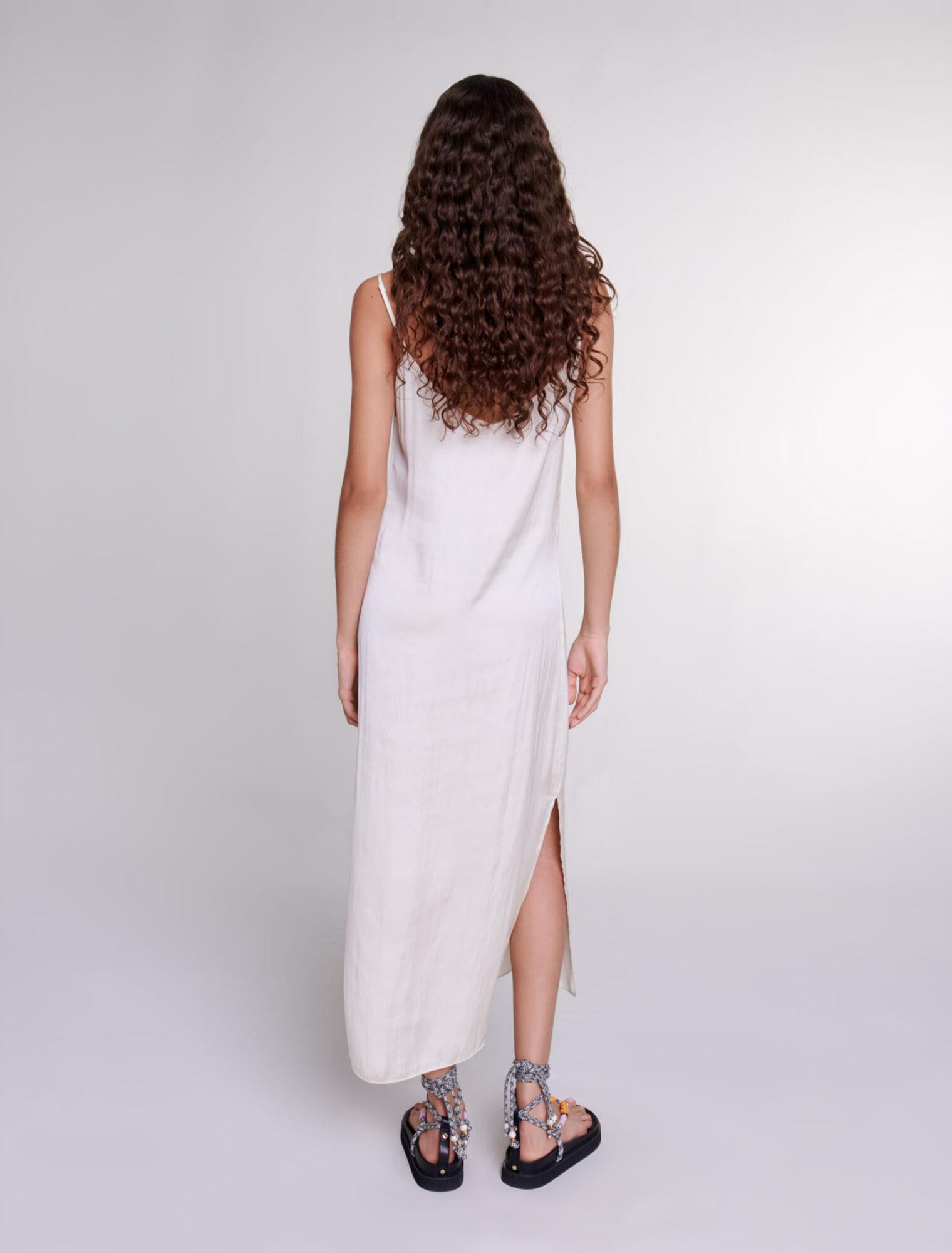 Vestido largo de satén