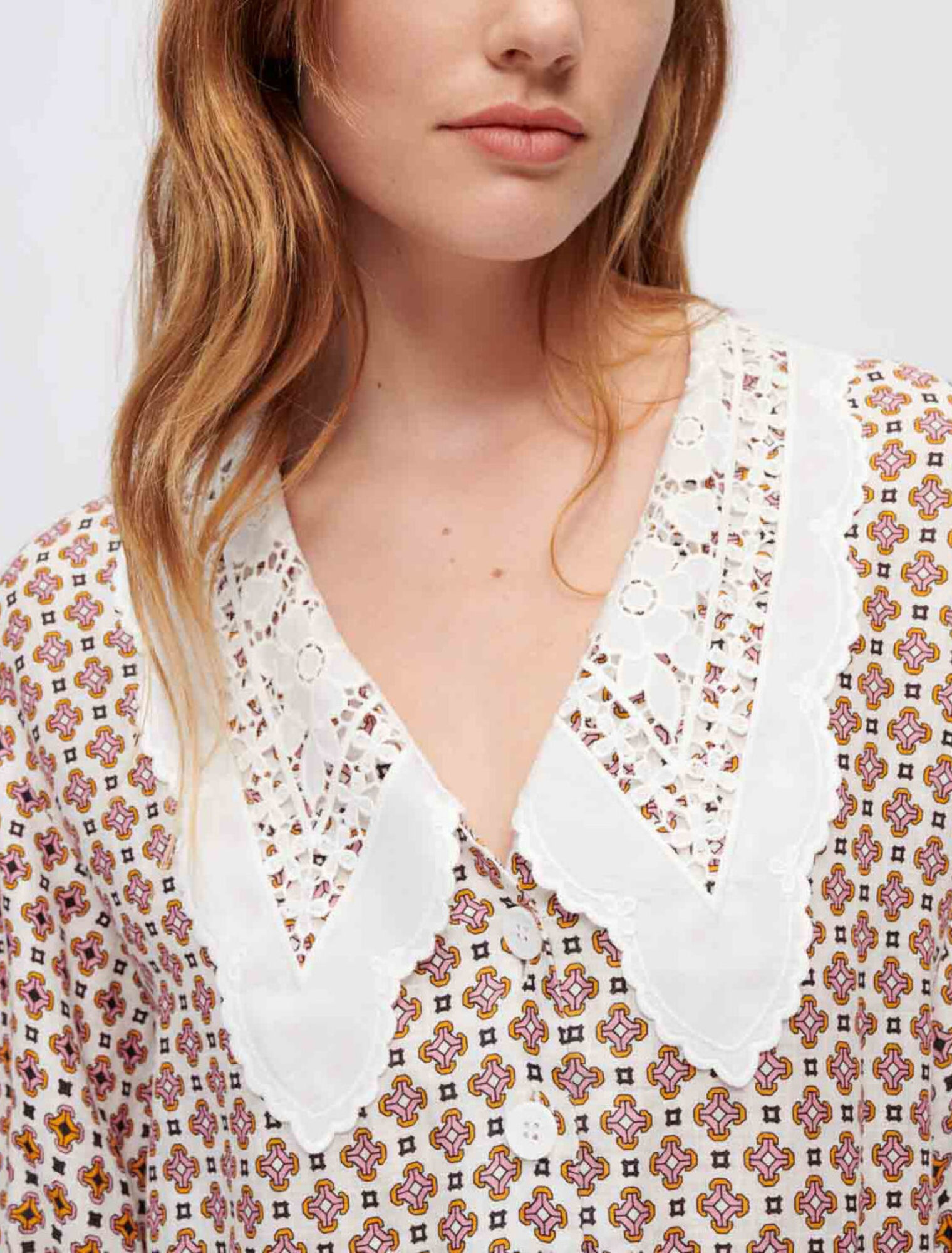 Vestido de lino estampado