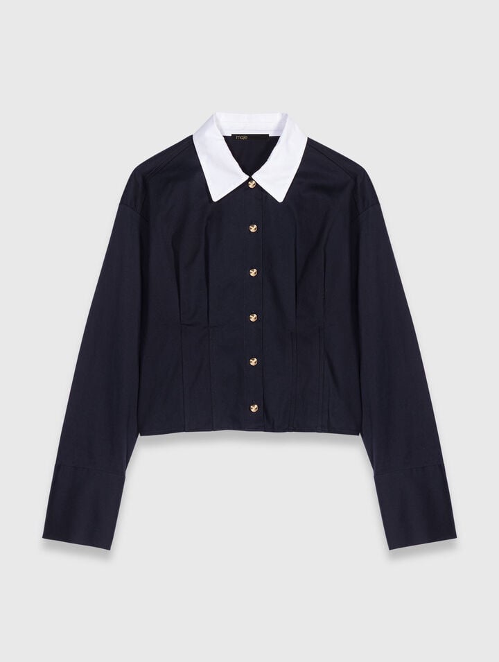 Camisa corta de popelina