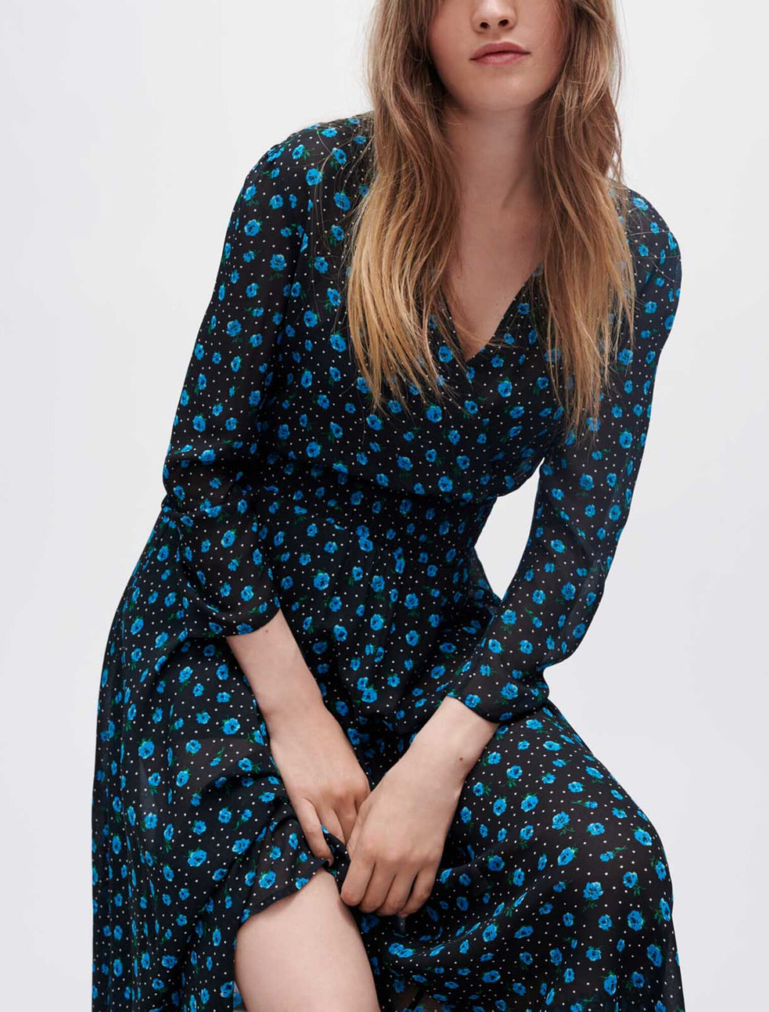 Vestido de gasa con estampado