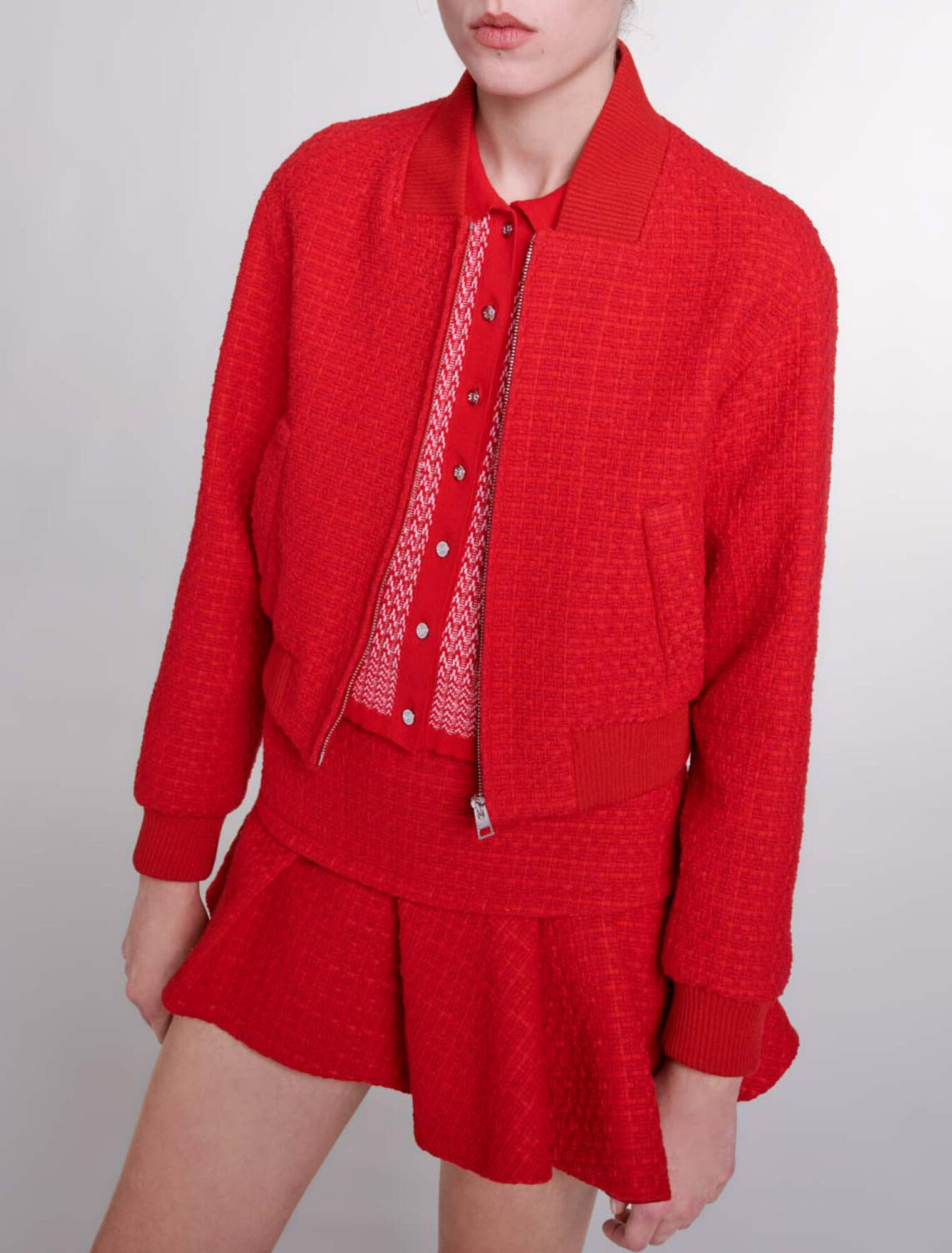 Cazadora corta de tweed