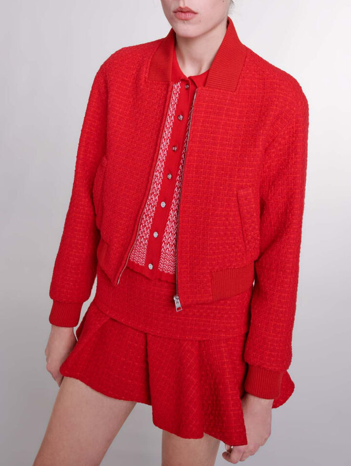 Cazadora corta de tweed