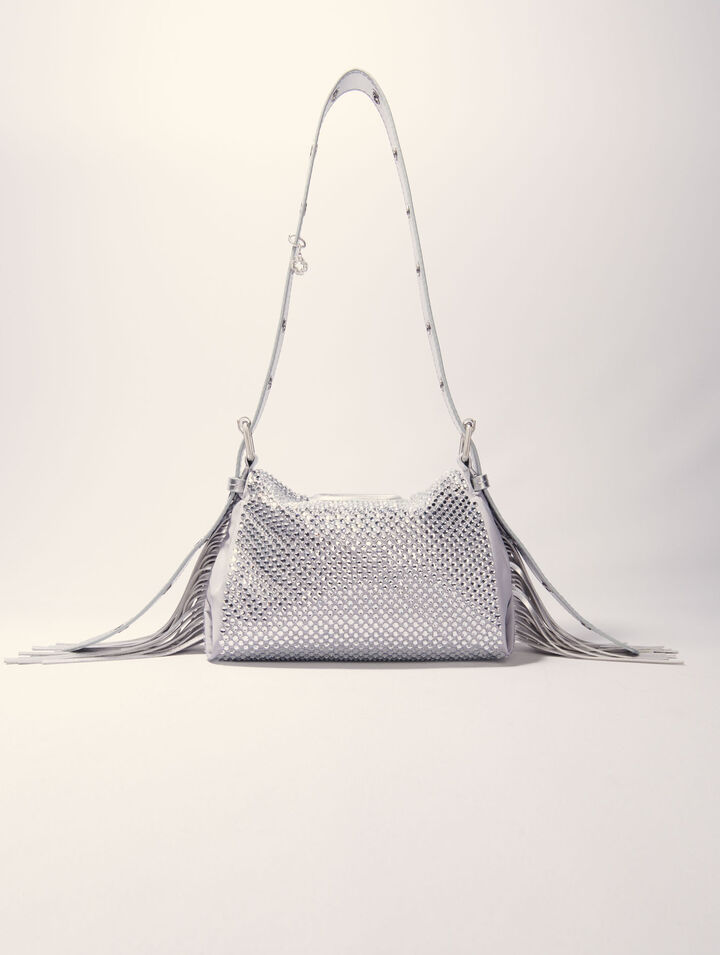 Bolso Miss M Mini metalizado con estrás