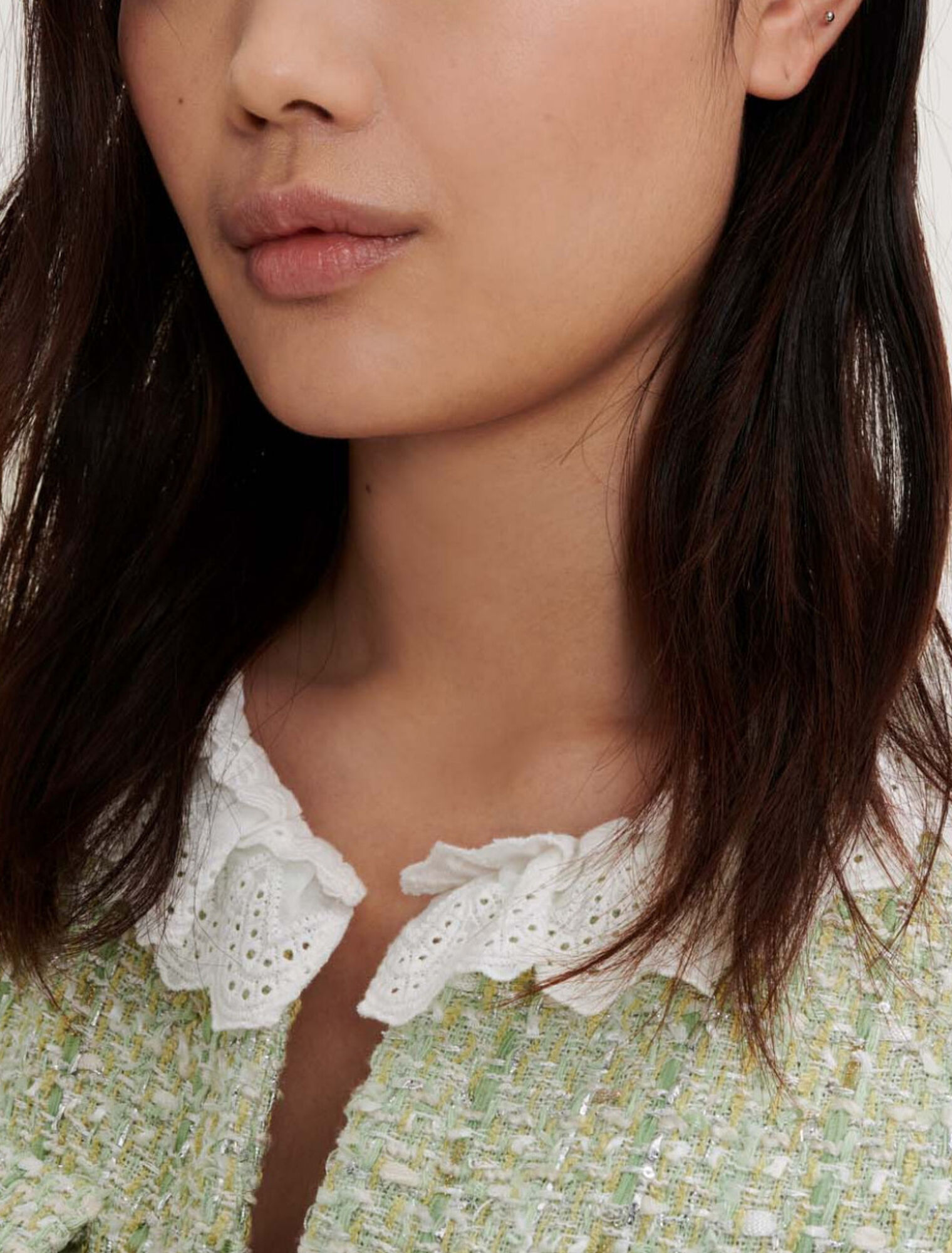 Chaqueta de tweed con brillo