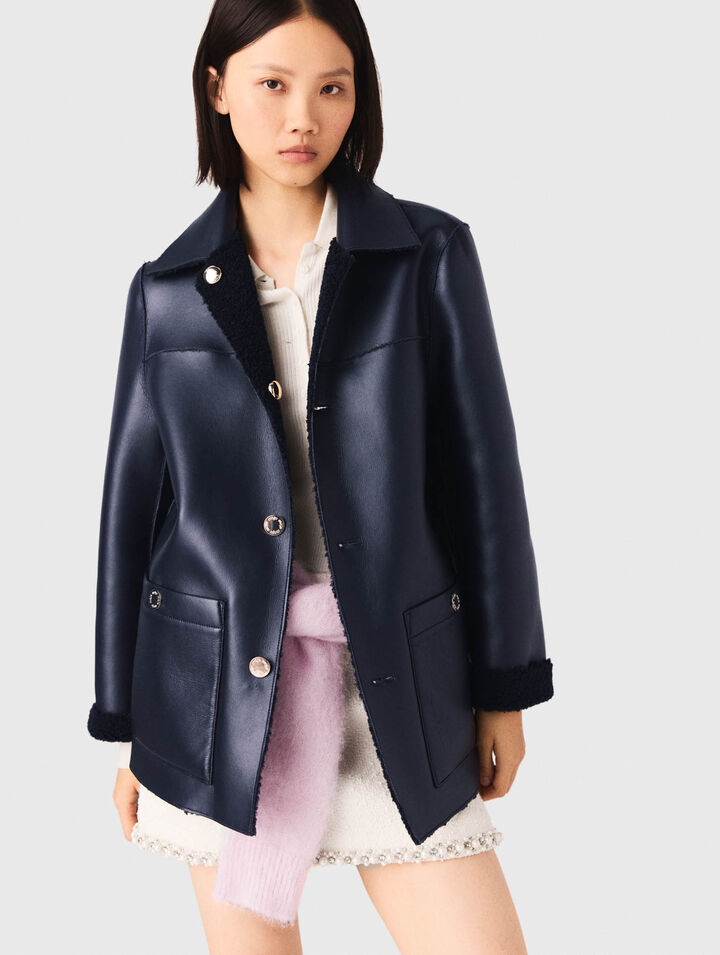 Piel cordero sintética reversible