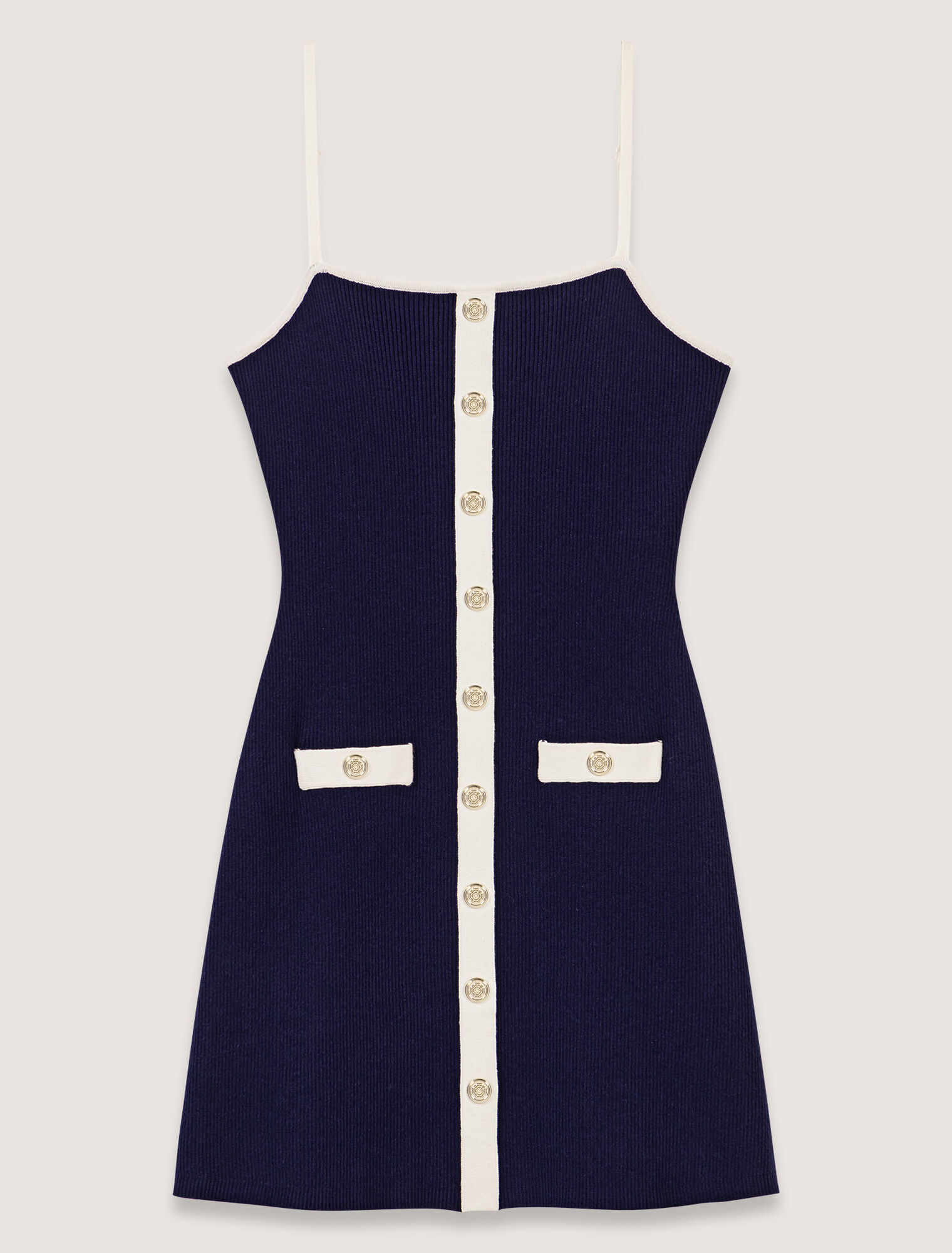 Vestido corto de punto de canalé