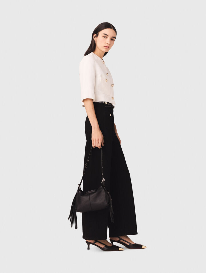 Vaquero recto con bolsillos de parche