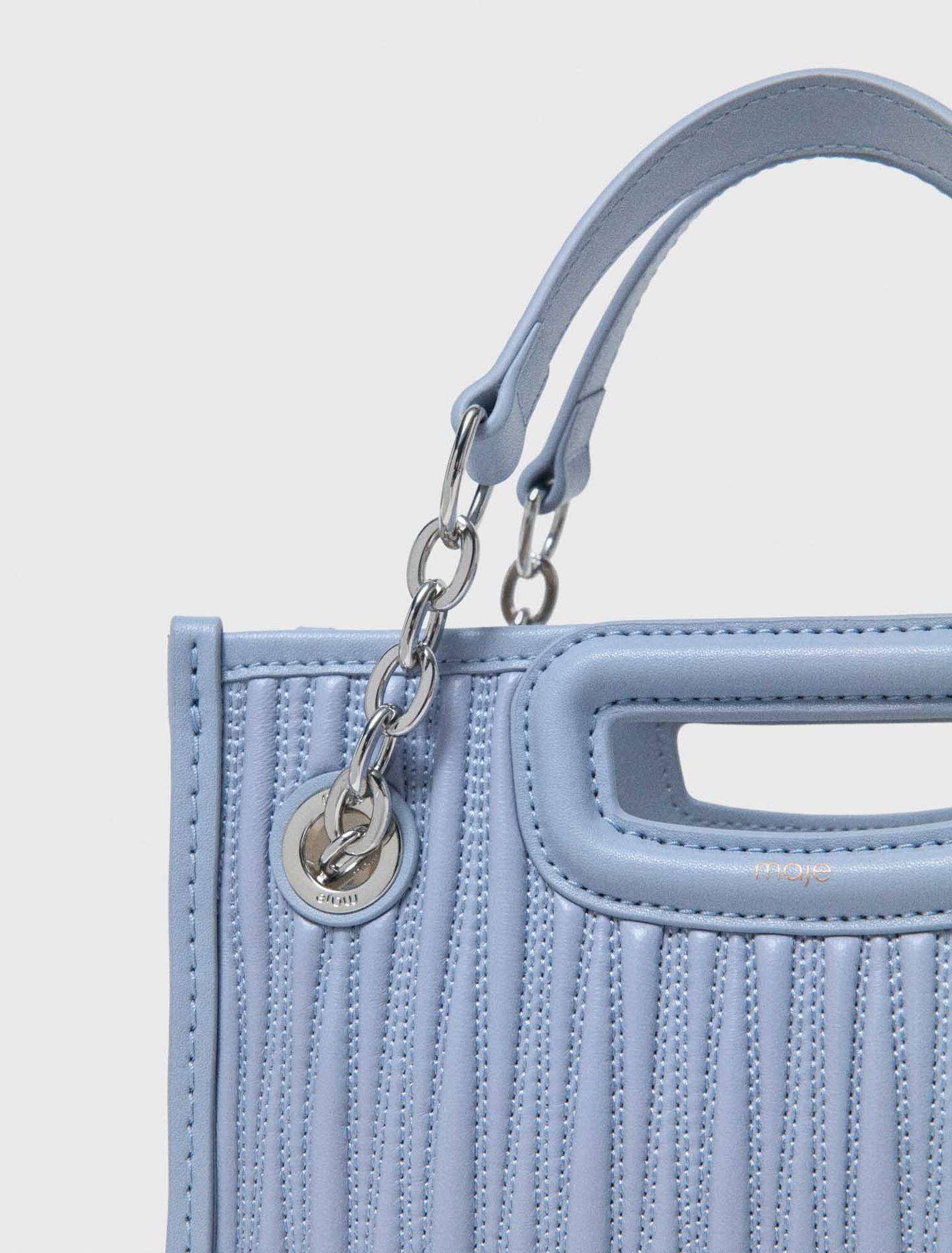 Bolso mini tote de piel acolchado