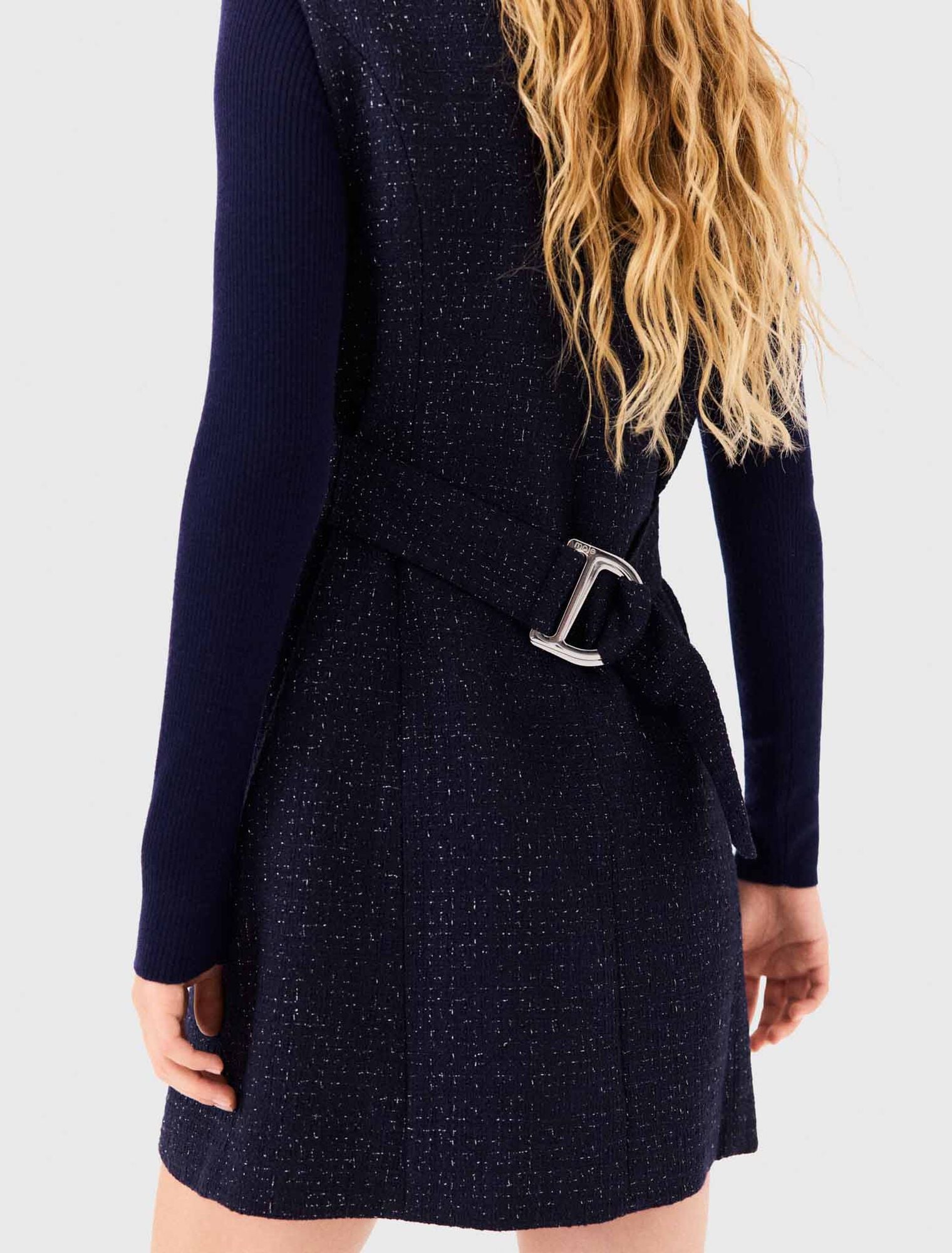 Vestido corto de tweed con l&uacute;rex