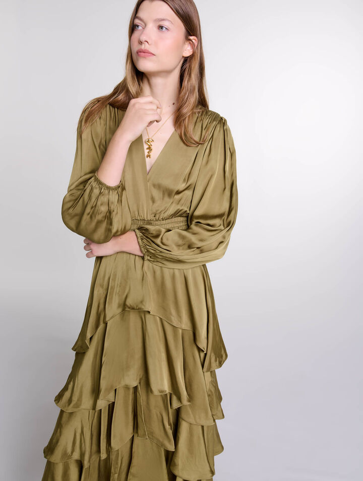 Vestido largo con volantes