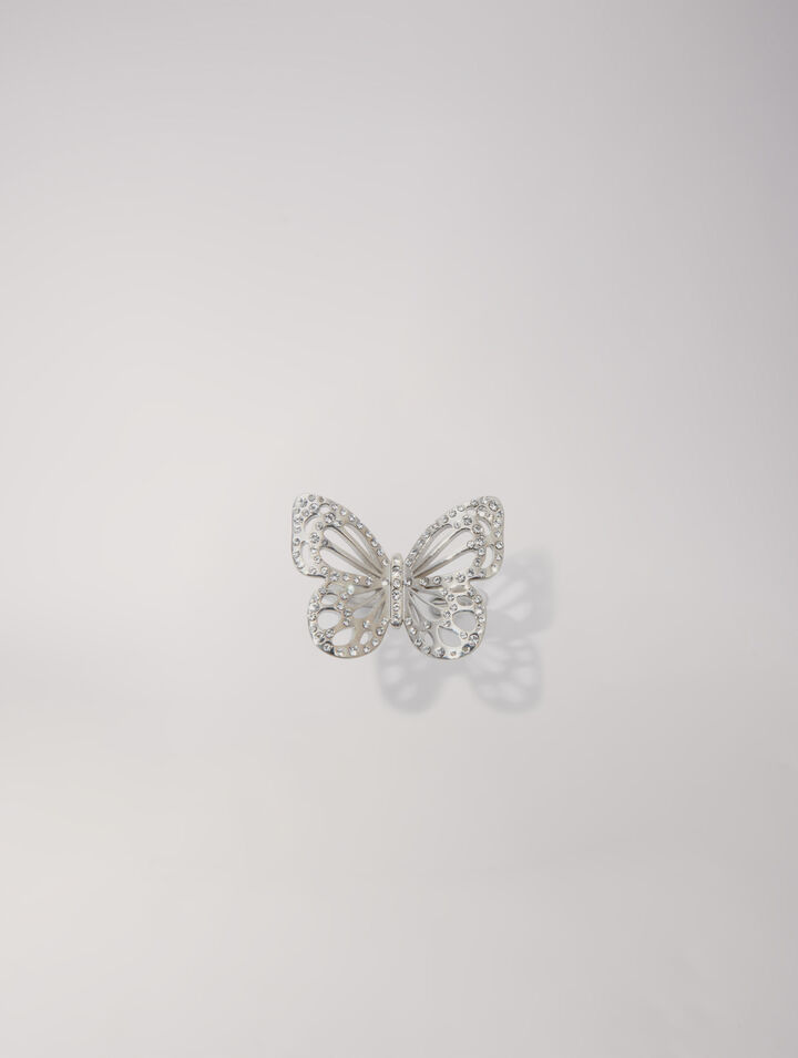 Anillo mariposa con strass