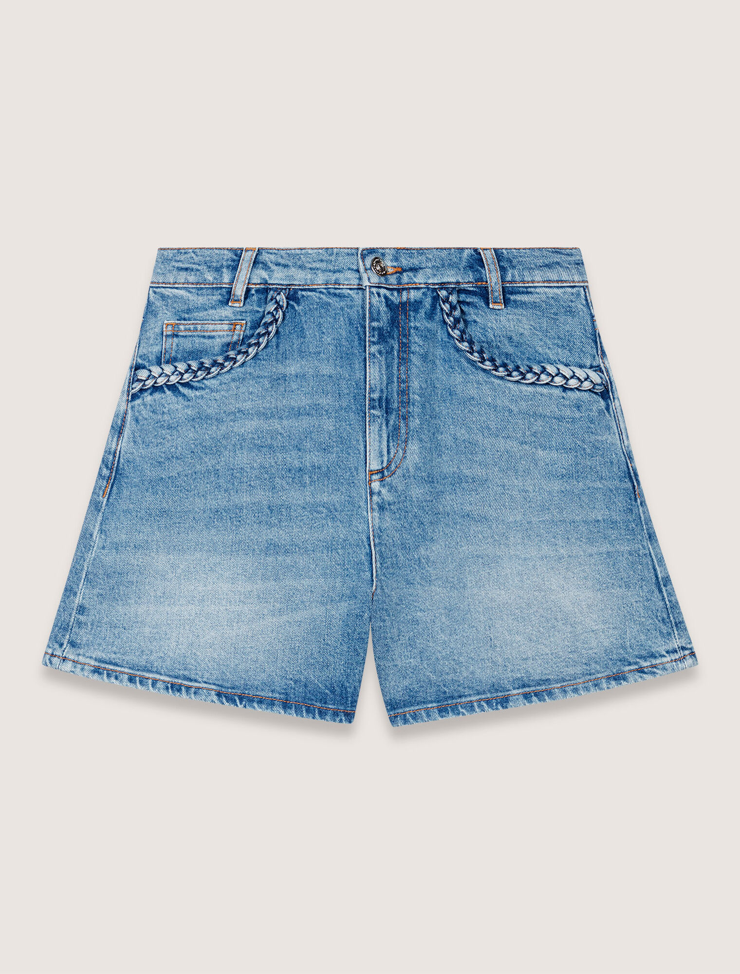 Short vaquero con galones trenzados