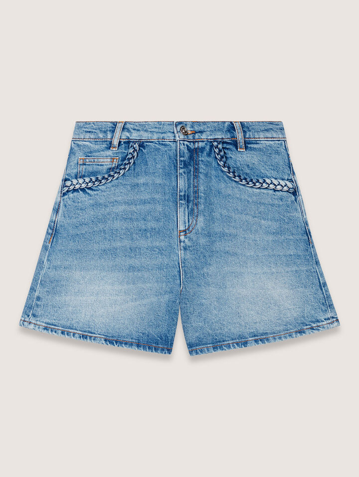 Short vaquero con galones trenzados