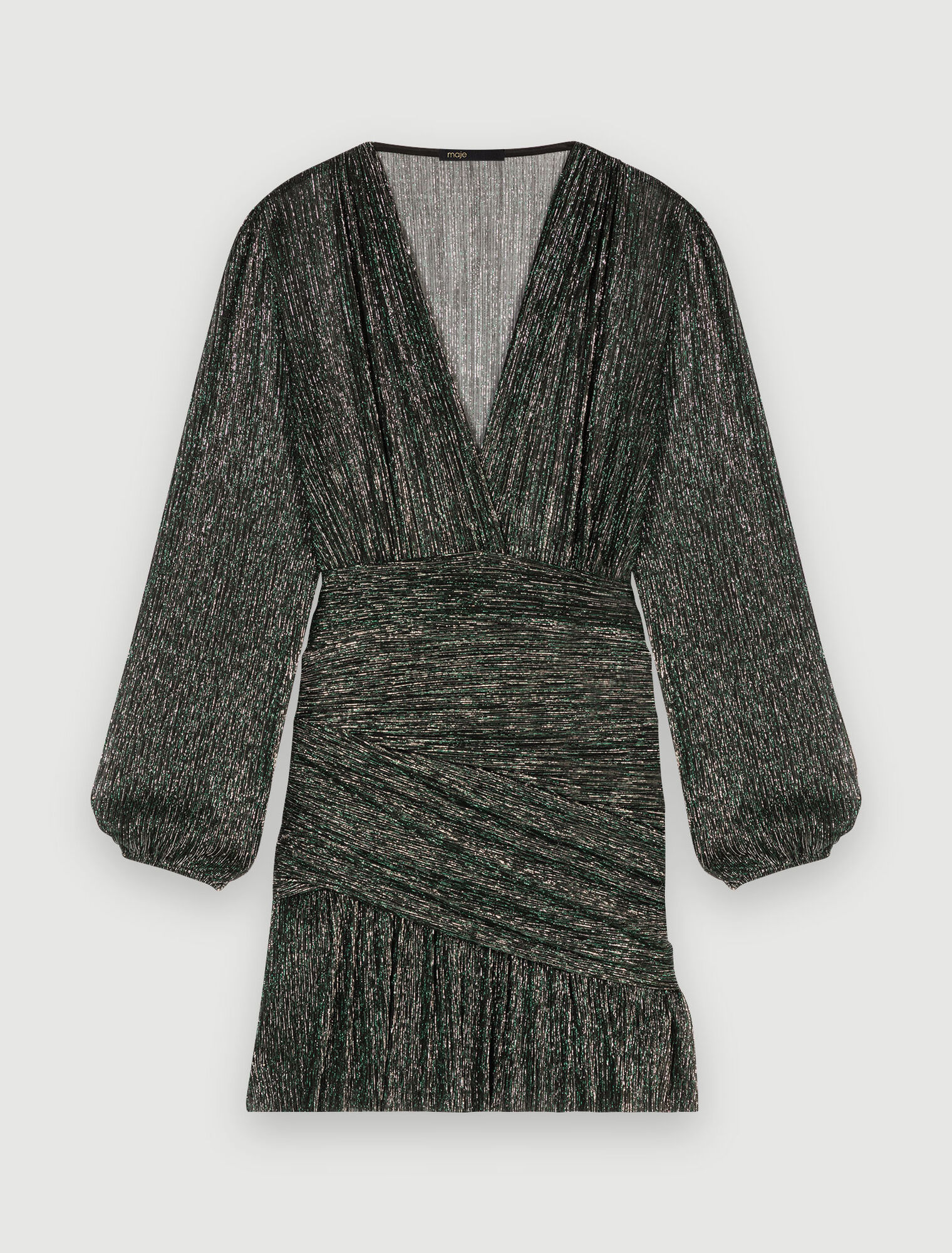 Vestido corto de fibras metalizadas