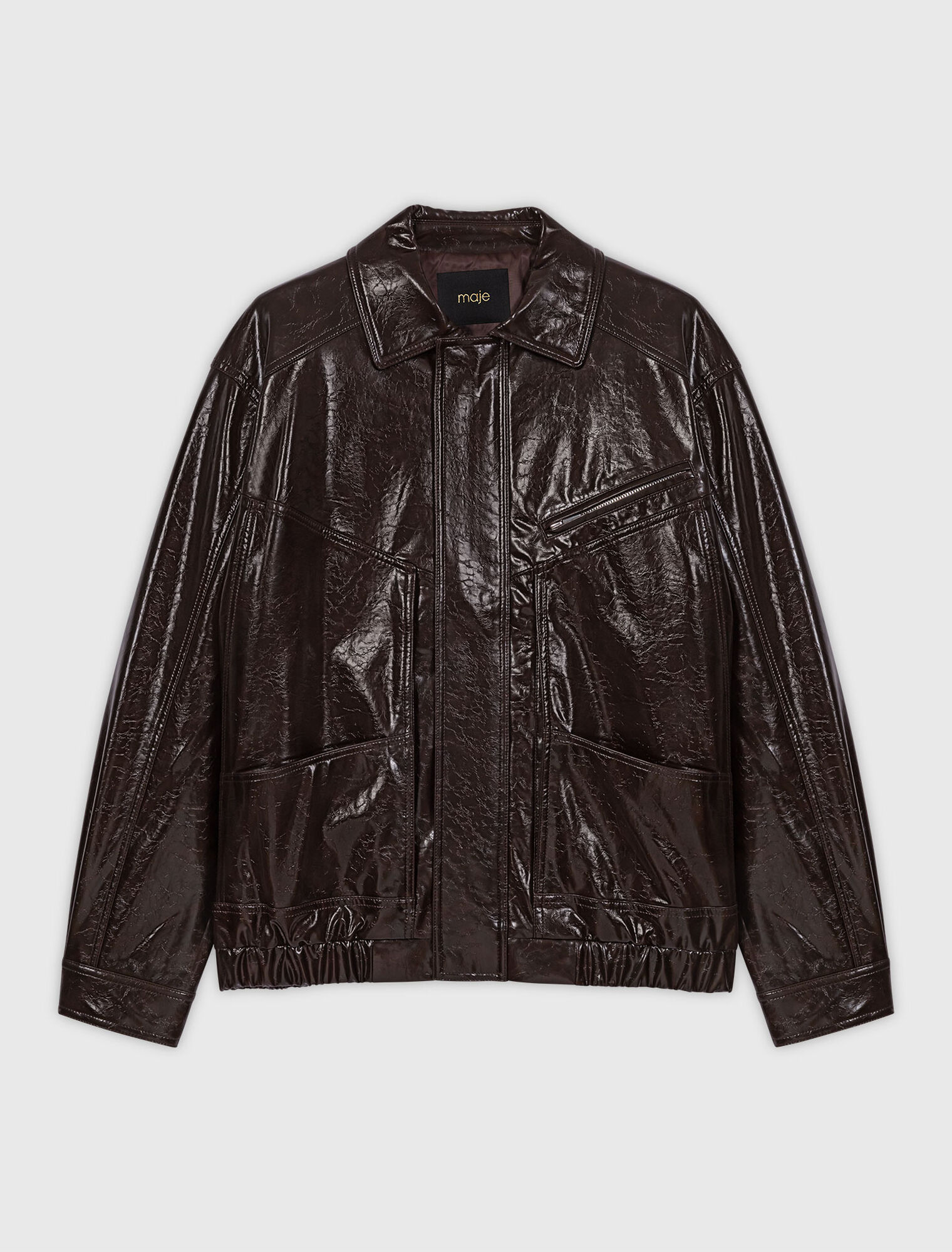 Chaqueta efecto piel craquelada
