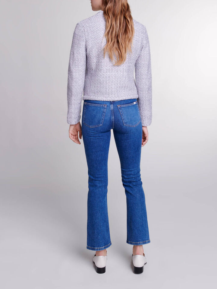 Cárdigan de punto efecto tweed