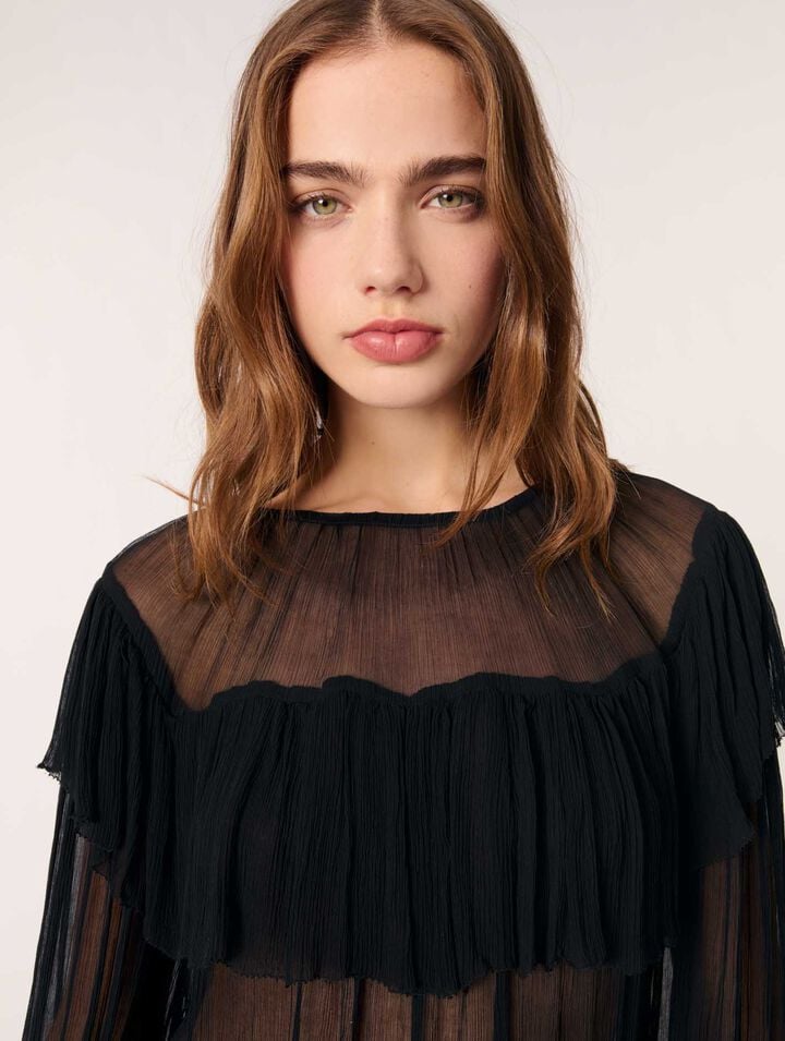 Top de muselina con volantes