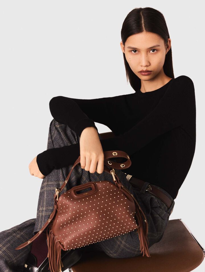 Bolso Miss M mini de cuero y tachas