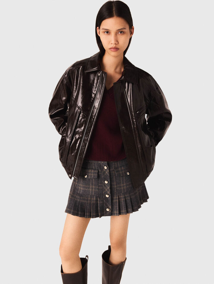 Chaqueta efecto piel craquelada