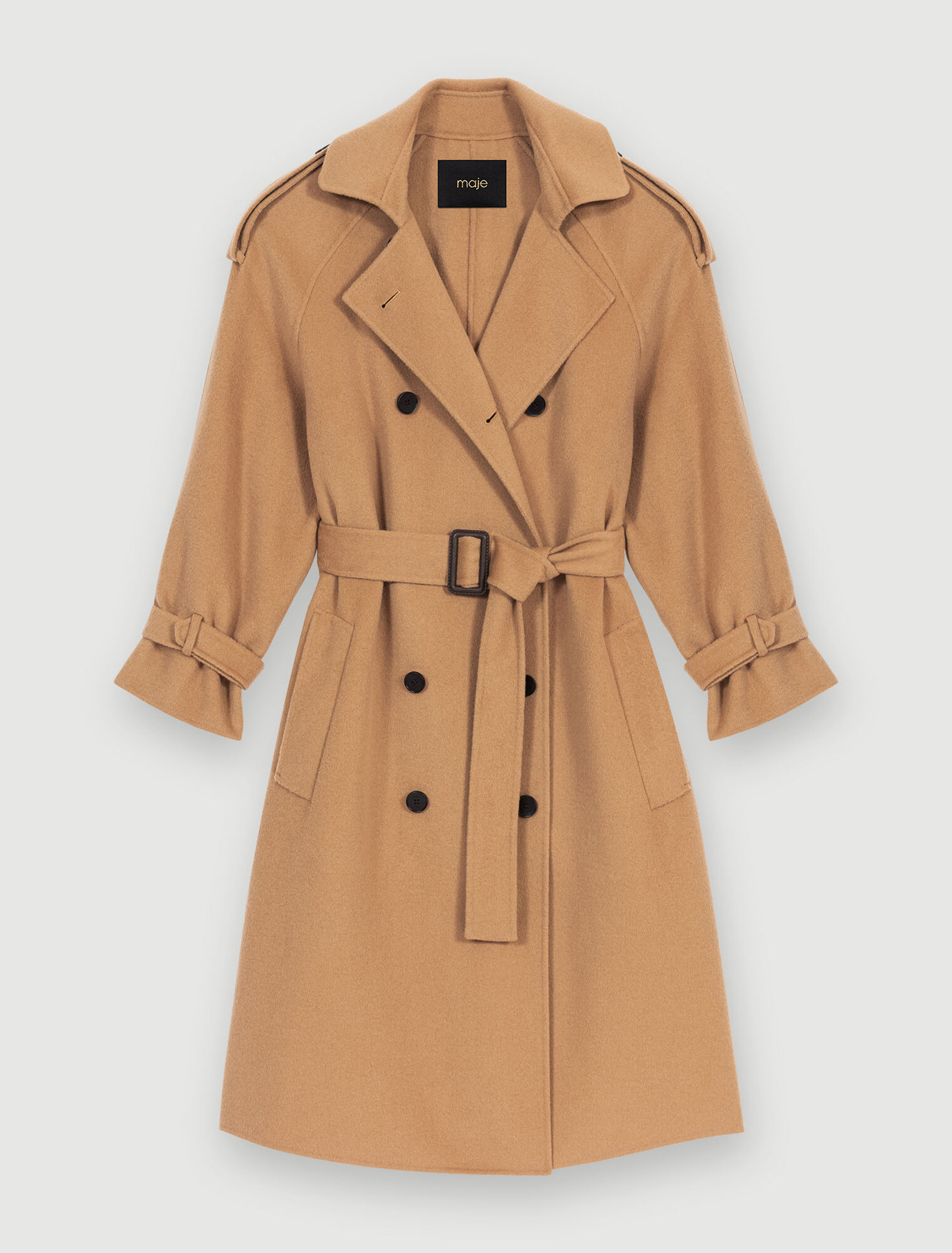 Abrigo de lana camel