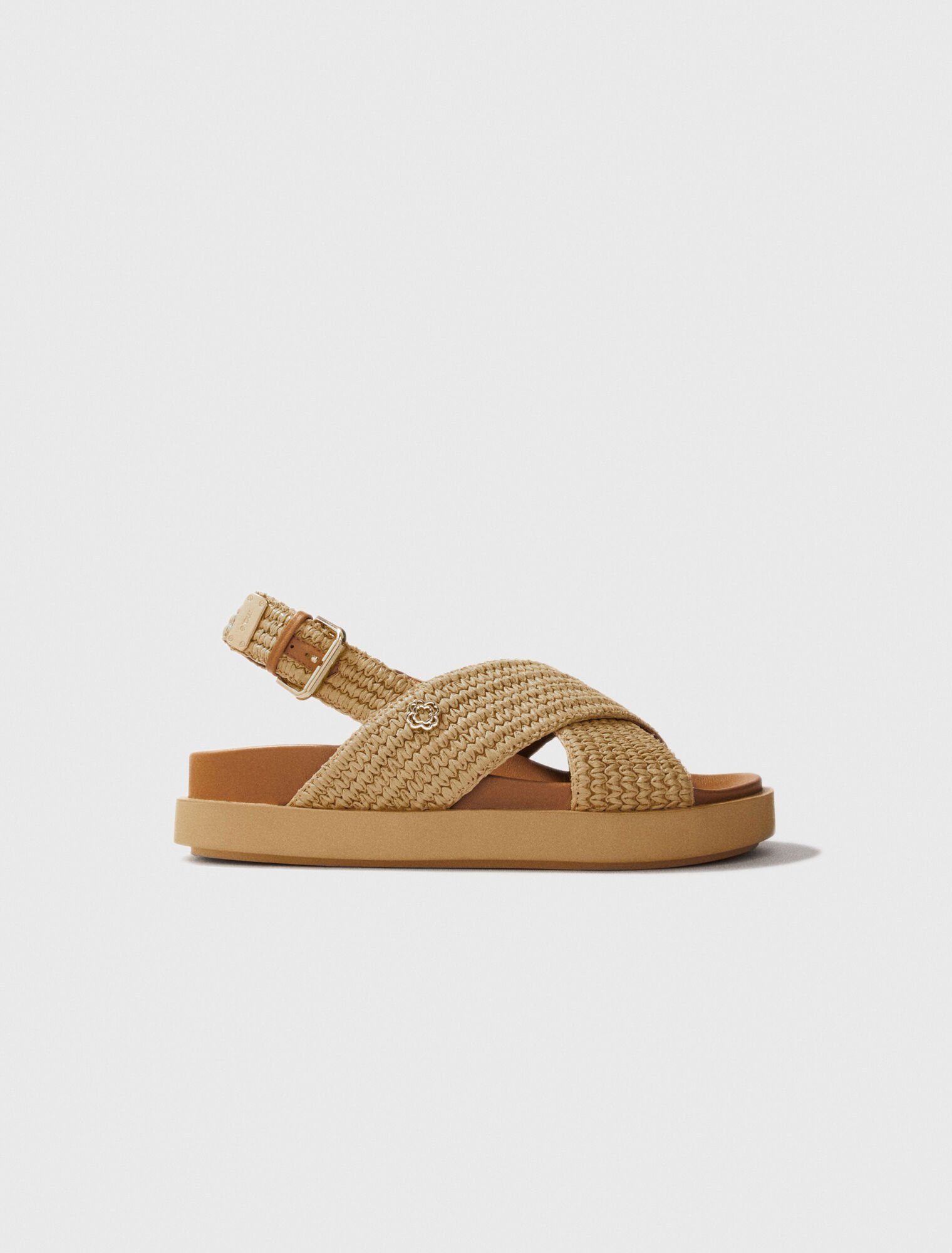 Sandalias planas efecto rafia